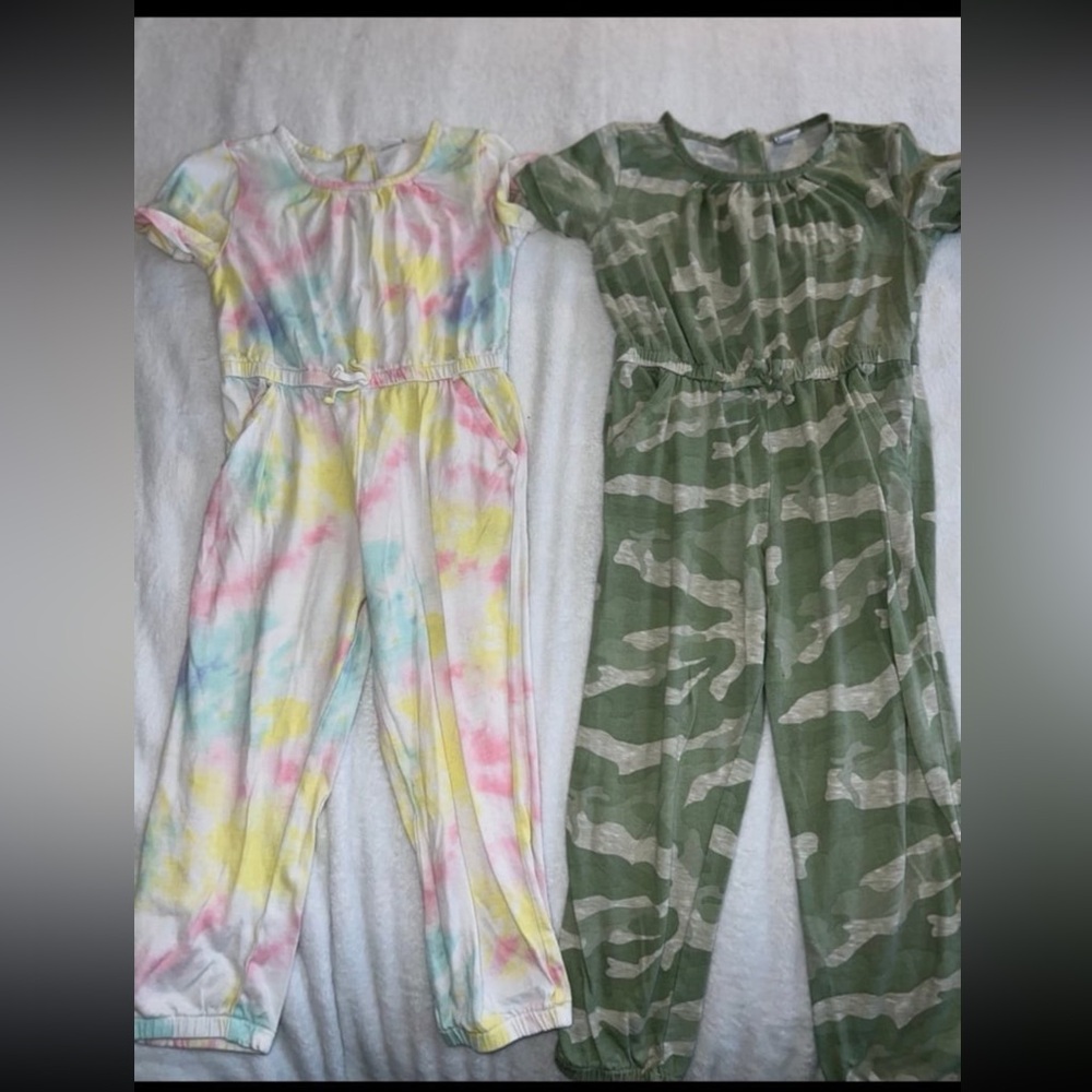 Kids Tie-Dye and Camo Jumpsuit Set Size 4T